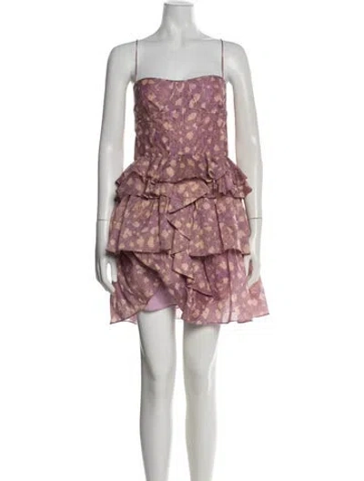 Pre-owned Ulla Johnson Floral Print Mini Dress In Purple
