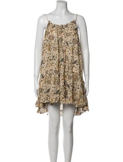 Pre-owned Ulla Johnson Floral Print Mini Dress In Purple