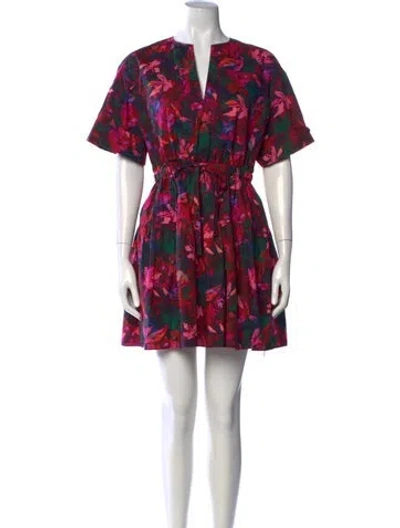 Pre-owned Ulla Johnson Floral Print Mini Dress In Purple