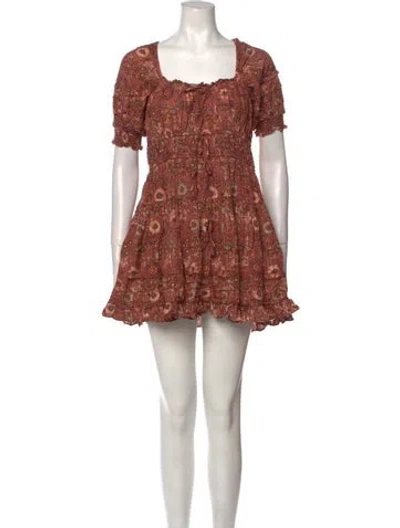 Pre-owned Ulla Johnson Floral Print Mini Dress In Red