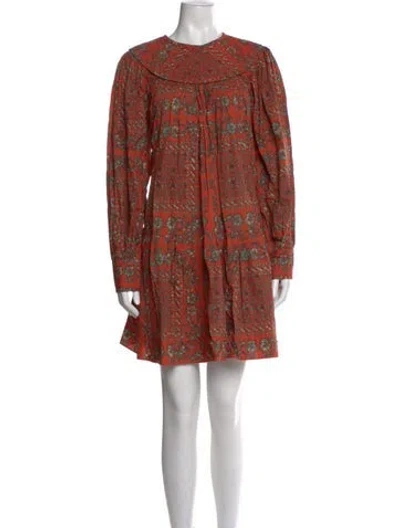 Pre-owned Ulla Johnson Floral Print Mini Dress In Red