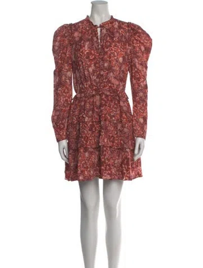 Pre-owned Ulla Johnson Floral Print Mini Dress In Red