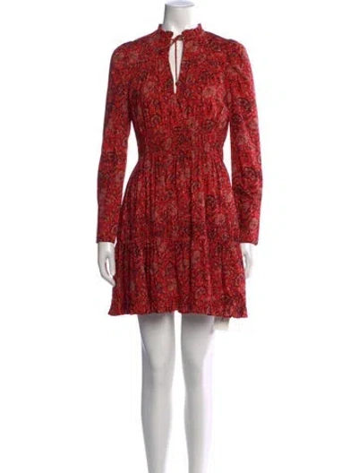 Pre-owned Ulla Johnson Floral Print Mini Dress In Red