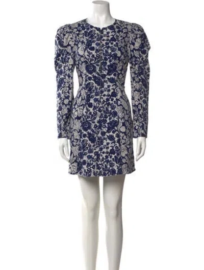 Pre-owned Ulla Johnson Floral Print Mini Dress W/ Tags In Blue