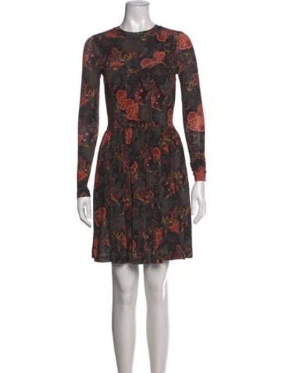 Pre-owned Ulla Johnson Floral Print Mini Dress W/ Tags In Brown