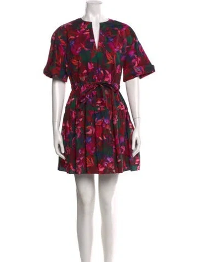 Pre-owned Ulla Johnson Floral Print Mini Dress W/ Tags In Multi