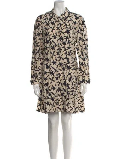Pre-owned Ulla Johnson Floral Print Mini Dress W/ Tags In Neutral