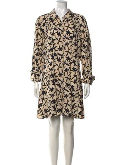Pre-owned Ulla Johnson Floral Print Mini Dress W/ Tags In Neutrals
