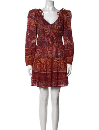 Pre-owned Ulla Johnson Floral Print Mini Dress W/ Tags In Orange