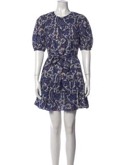 Pre-owned Ulla Johnson Floral Print Mini Dress W/ Tags In Purple