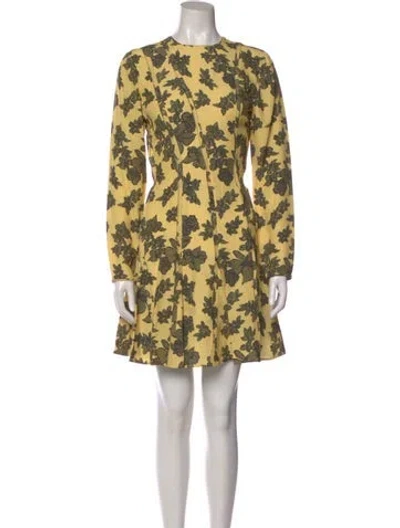 Pre-owned Ulla Johnson Floral Print Mini Dress W/ Tags In Yellow