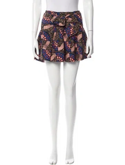 Pre-owned Ulla Johnson Floral Print Mini Shorts In Black