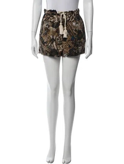 Pre-owned Ulla Johnson Floral Print Mini Shorts In Black