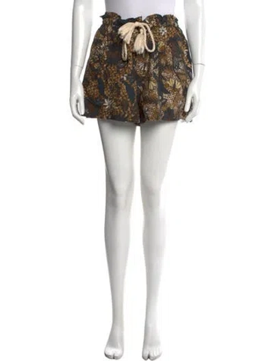 Pre-owned Ulla Johnson Floral Print Mini Shorts In Black