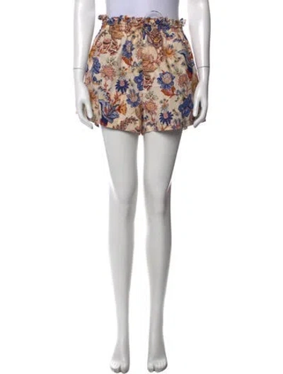 Pre-owned Ulla Johnson Floral Print Mini Shorts In Black