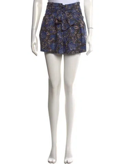 Pre-owned Ulla Johnson Floral Print Mini Shorts In Blue