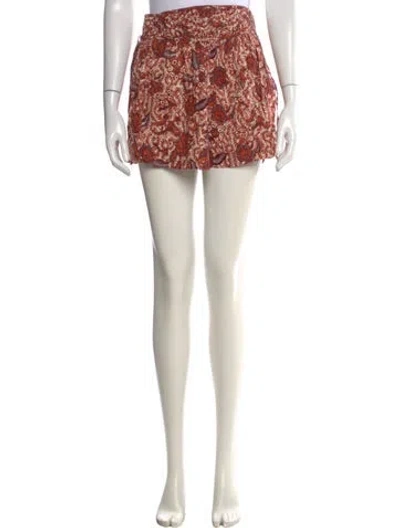 Pre-owned Ulla Johnson Floral Print Mini Shorts In Brown