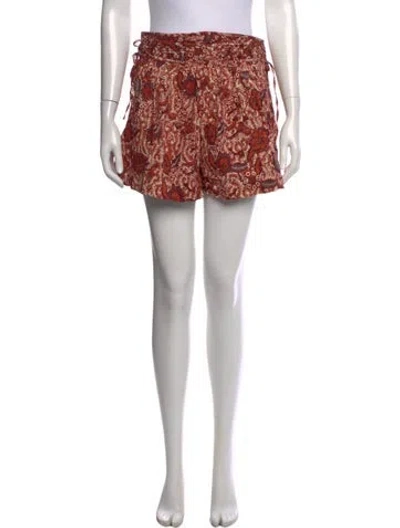 Pre-owned Ulla Johnson Floral Print Mini Shorts In Brown/neutrals
