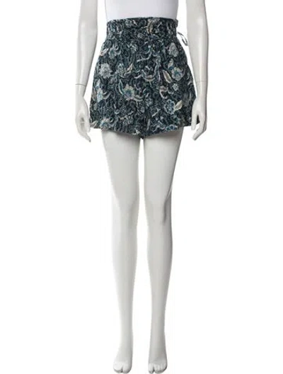 Pre-owned Ulla Johnson Floral Print Mini Shorts In Green