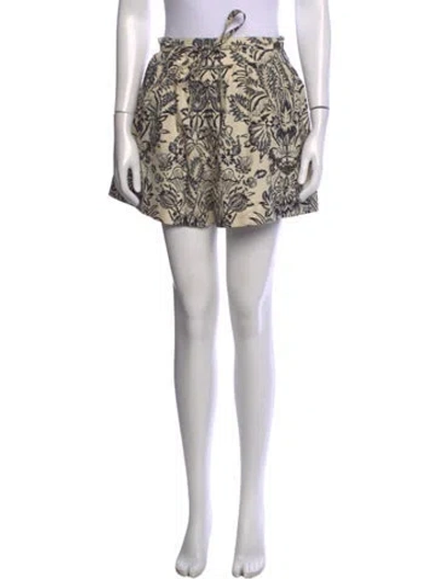 Pre-owned Ulla Johnson Floral Print Mini Shorts In Green