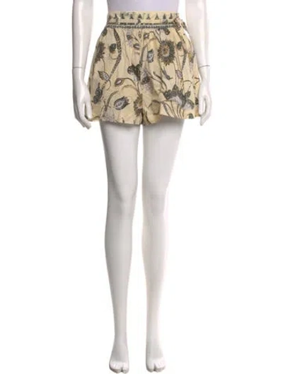 Pre-owned Ulla Johnson Floral Print Mini Shorts In Neutral