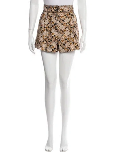 Pre-owned Ulla Johnson Floral Print Mini Shorts In Neutral