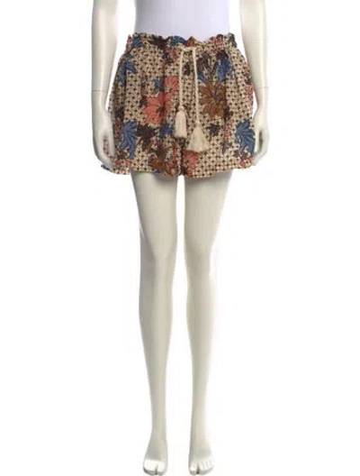 Pre-owned Ulla Johnson Floral Print Mini Shorts In Neutral