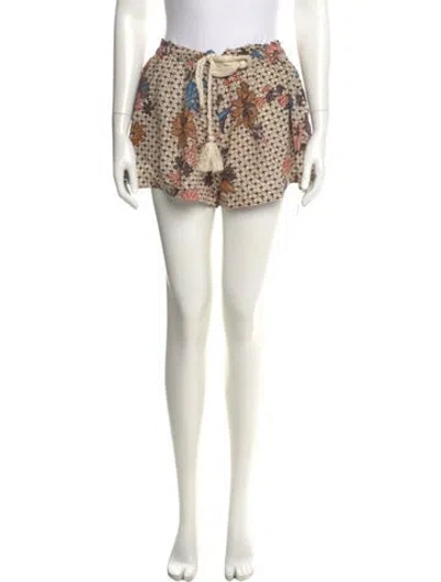 Pre-owned Ulla Johnson Floral Print Mini Shorts In Neutral