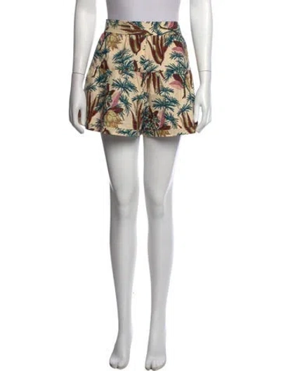 Pre-owned Ulla Johnson Floral Print Mini Shorts In Neutral