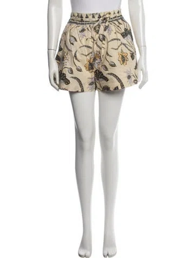 Pre-owned Ulla Johnson Floral Print Mini Shorts In Neutrals