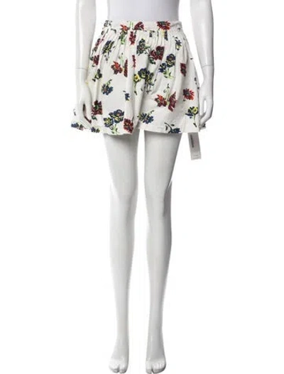 Pre-owned Ulla Johnson Floral Print Mini Shorts In Neutrals