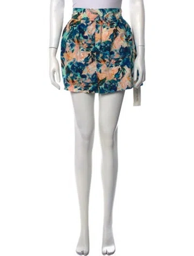 Pre-owned Ulla Johnson Floral Print Mini Shorts In Neutrals