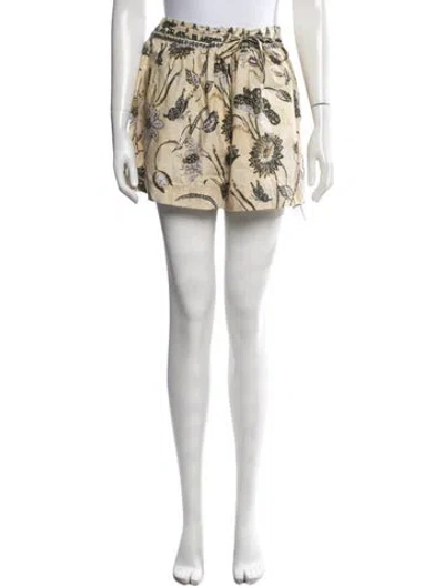 Pre-owned Ulla Johnson Floral Print Mini Shorts In Neutrals