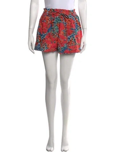 Pre-owned Ulla Johnson Floral Print Mini Shorts In Orange