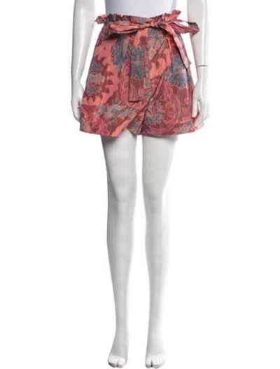 Pre-owned Ulla Johnson Floral Print Mini Shorts In Orange