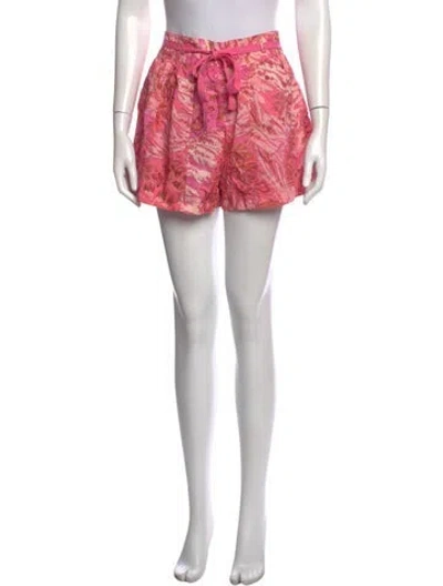 Pre-owned Ulla Johnson Floral Print Mini Shorts In Pink