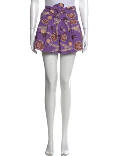 Pre-owned Ulla Johnson Floral Print Mini Shorts In Purple