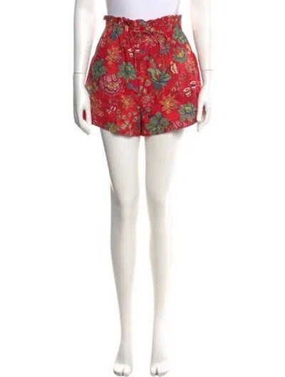 Pre-owned Ulla Johnson Floral Print Mini Shorts In Red