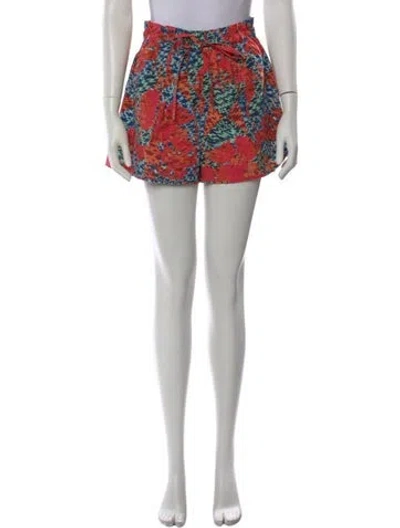 Pre-owned Ulla Johnson Floral Print Mini Shorts In Red