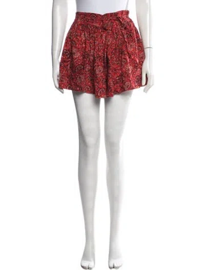 Pre-owned Ulla Johnson Floral Print Mini Shorts In Red