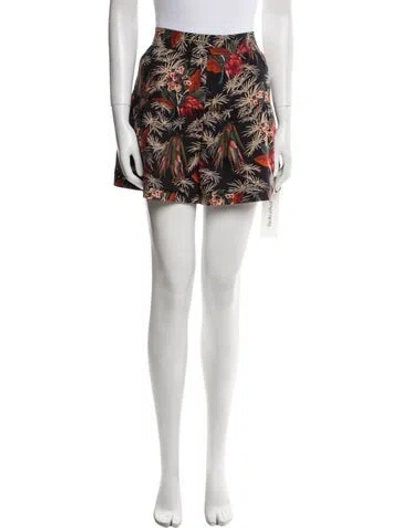 Pre-owned Ulla Johnson Floral Print Mini Shorts W/ Tags In Black