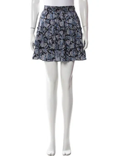 Pre-owned Ulla Johnson Floral Print Mini Skirt In Black