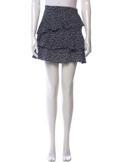 Pre-owned Ulla Johnson Floral Print Mini Skirt In Blue
