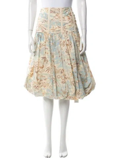 Pre-owned Ulla Johnson Floral Print Mini Skirt In Blue