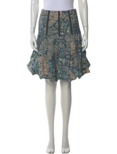 Pre-owned Ulla Johnson Floral Print Mini Skirt In Blue