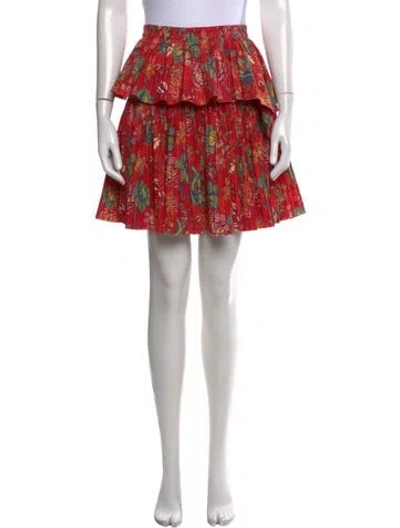 Pre-owned Ulla Johnson Floral Print Mini Skirt In Multi