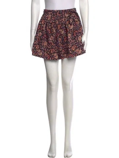 Pre-owned Ulla Johnson Floral Print Mini Skirt In Neutral