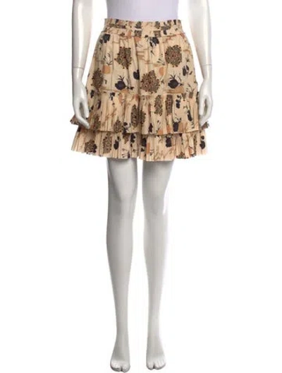 Pre-owned Ulla Johnson Floral Print Mini Skirt In Neutrals