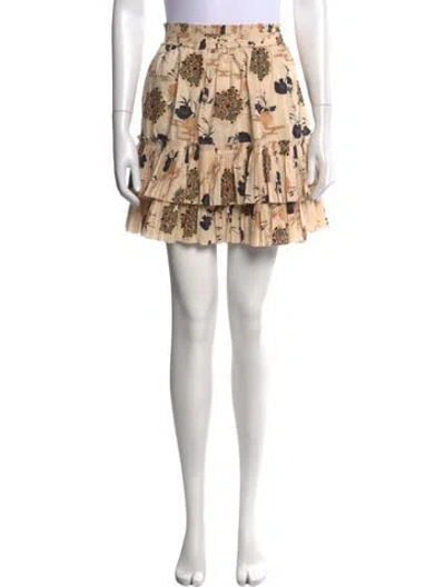 Pre-owned Ulla Johnson Floral Print Mini Skirt In Neutrals