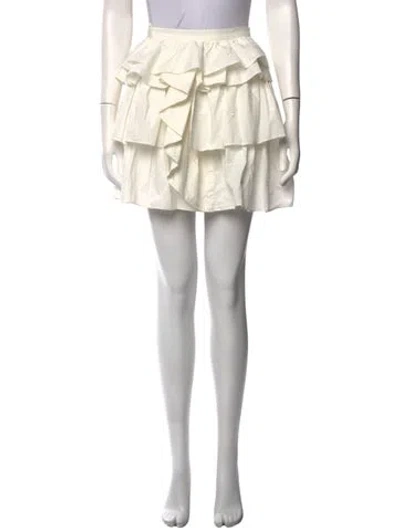 Pre-owned Ulla Johnson Floral Print Mini Skirt In Neutrals